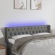 vidaXL Κεφαλάρι κρεβατιού με LED, σκούρο γκρι, 163x16x78/88 εκ., υφασμάτινο
