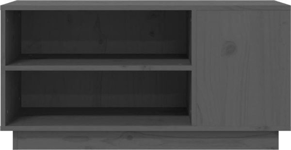 vidaXL Szafka pod telewizor, szara, 80x35x40,5 cm, lite drewno sosnowe