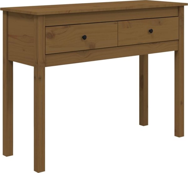 vidaXL Stolik konsolowy, miodowy braz, 100x35x75 cm, drewno sosnowe