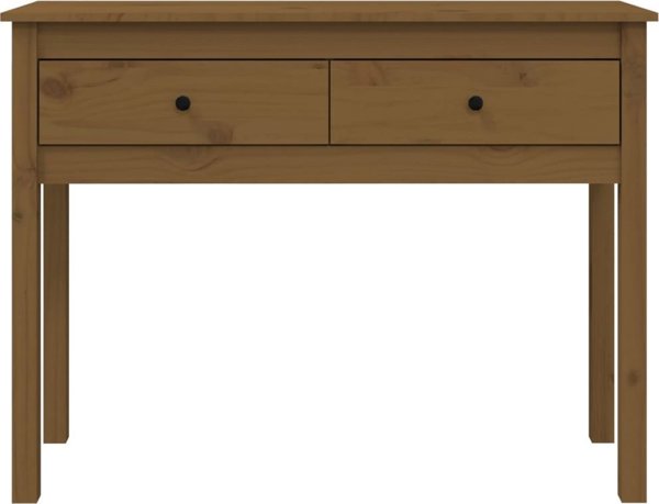 vidaXL Stolik konsolowy, miodowy braz, 100x35x75 cm, drewno sosnowe