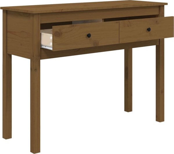 vidaXL Stolik konsolowy, miodowy braz, 100x35x75 cm, drewno sosnowe