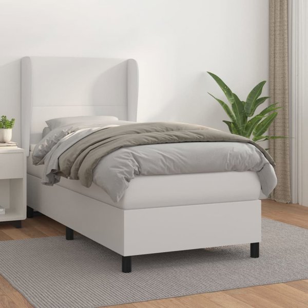 vidaXL Κρεβάτι Continental με στρώμα, λευκό, οικοδερμα 90x200 cm