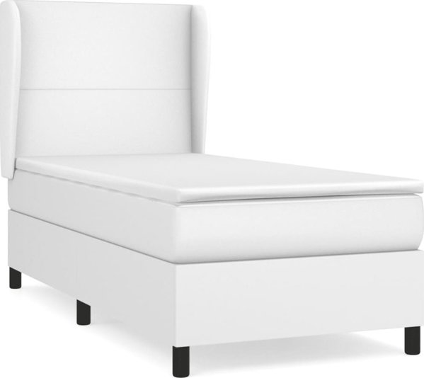 vidaXL Κρεβάτι Continental με στρώμα, λευκό, οικοδερμα 90x200 cm