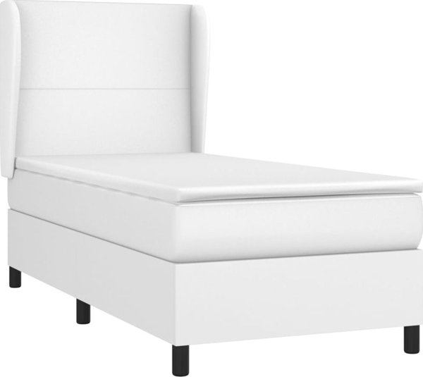 vidaXL Κρεβάτι Continental με στρώμα, λευκό, οικοδερμα 90x200 cm