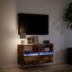 vidaXL Επιτοίχια μονάδα τηλεόρασης με LED, καπνιστό δρυς, 80x31x45 εκ.