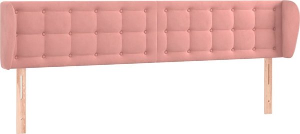 vidaXL Μαξιλάρι κεφαλής uszak ροζ, 203x23x78/88 cm, βελούδο