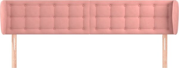 vidaXL Μαξιλάρι κεφαλής uszak ροζ, 203x23x78/88 cm, βελούδο