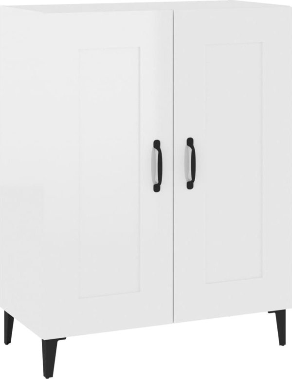 vidaXL Γυαλιστερή λευκή ντουλάπα 69,5x34x90 cm από ξύλινο υλικό