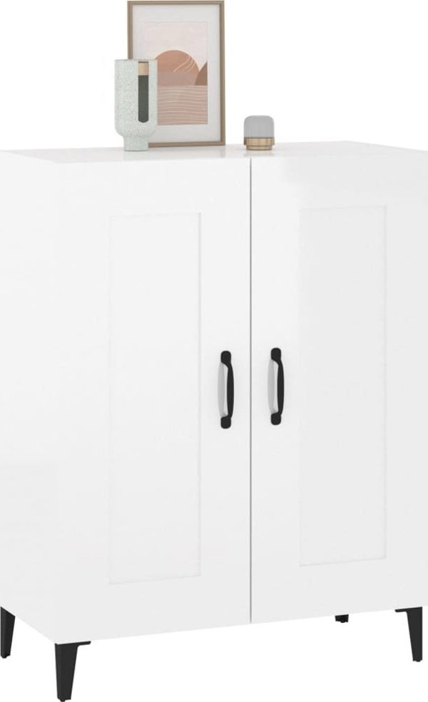 vidaXL Γυαλιστερή λευκή ντουλάπα 69,5x34x90 cm από ξύλινο υλικό