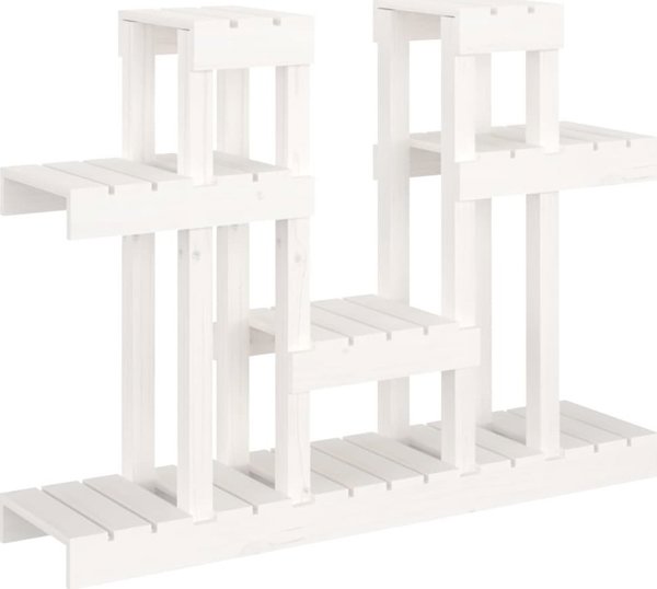 vidaXL Στήριγμα για φυτά, λευκό, 104,5x25x77,5 cm, από μασίφ πεύκο