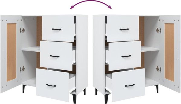 vidaXL Λευκή ντουλάπα 69,5x34x90 cm από ξύλινο υλικό