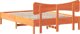vidaXL Rama κρεβατιού χωρίς στρώμα, κερί καφέ, 135x190 εκ, μασίφ πεύκο