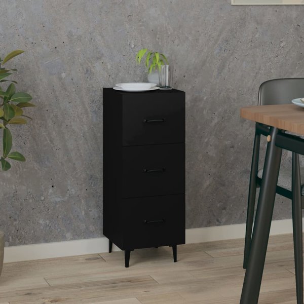 vidaXL Ντουλάπι, μαύρο, 34,5x34x90 εκ, από ξύλινο σύνθετο υλικό