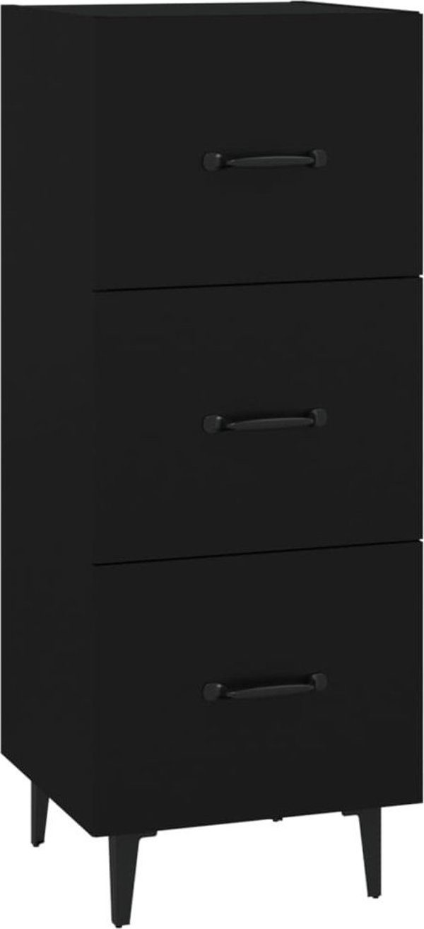 vidaXL Ντουλάπι, μαύρο, 34,5x34x90 εκ, από ξύλινο σύνθετο υλικό