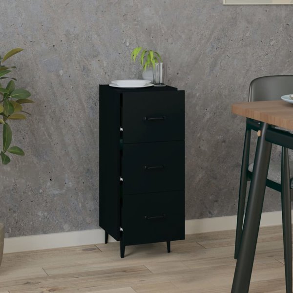 vidaXL Ντουλάπι, μαύρο, 34,5x34x90 εκ, από ξύλινο σύνθετο υλικό