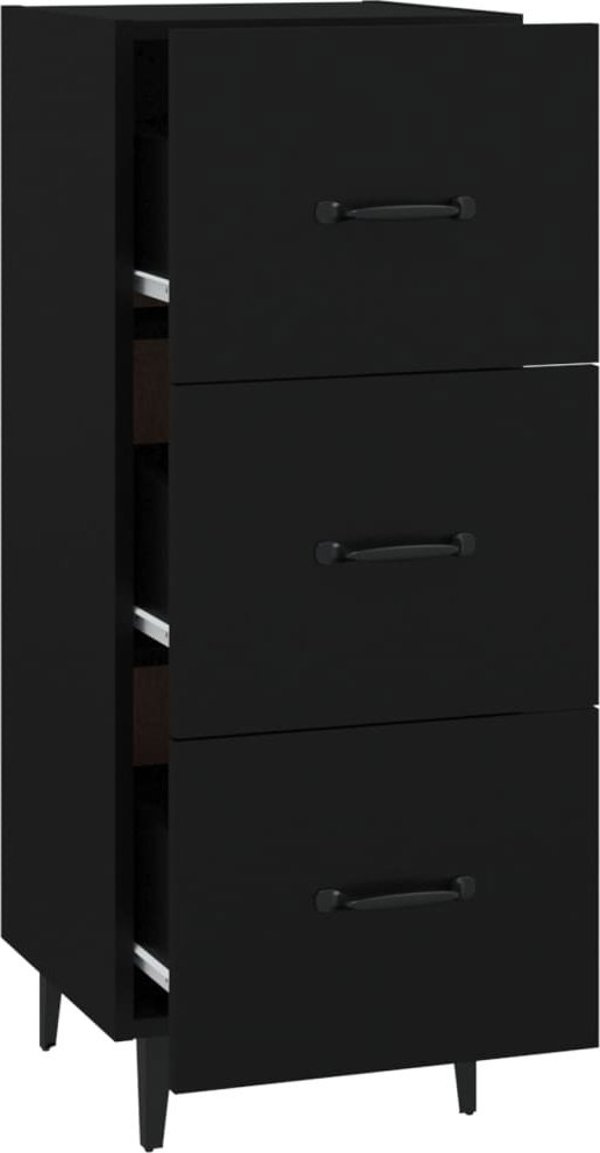 vidaXL Ντουλάπι, μαύρο, 34,5x34x90 εκ, από ξύλινο σύνθετο υλικό