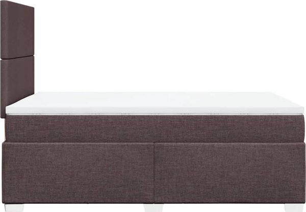 vidaXL Κρεβάτι Continental με Στρώμα, Καφέ, Υφασμάτινο, 120x200 cm