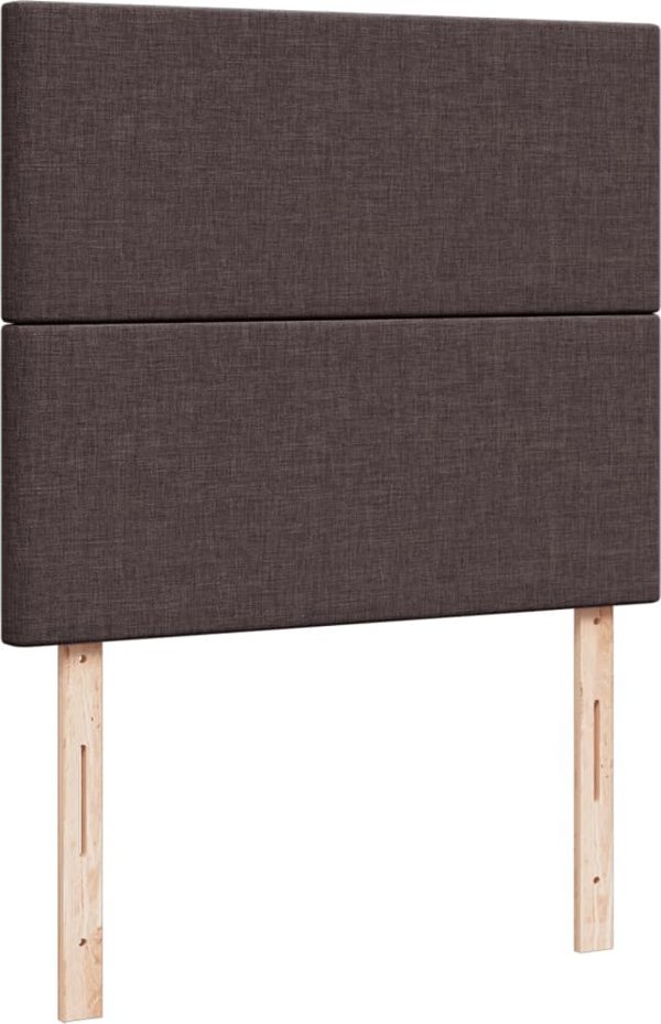 vidaXL Κρεβάτι Continental με Στρώμα, Καφέ, Υφασμάτινο, 120x200 cm
