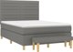 vidaXL Κρεβάτι Continental με Στρώμα Σκούρο Γκρι 140x200 cm Καμβάς