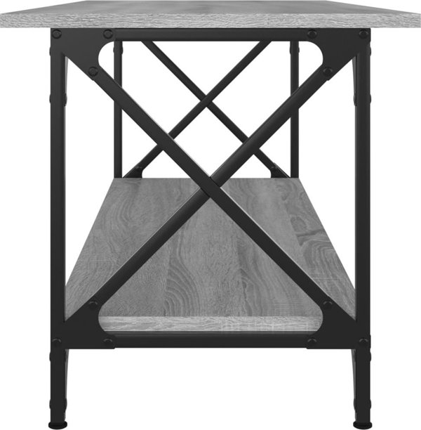 vidaXL Τραπέζι καφέ, γκρι ντόμπ, 100x45x45 εκ.
