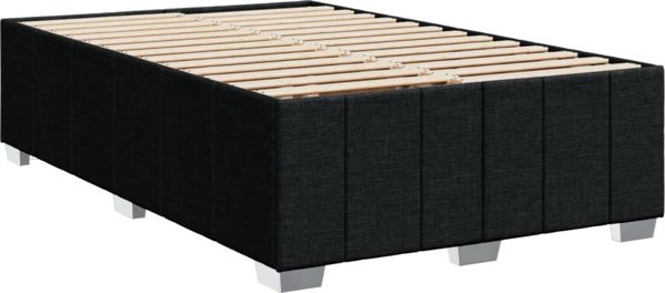 vidaXL Lozko kontynentalne z materacem czarne tkanina 120x200 cm