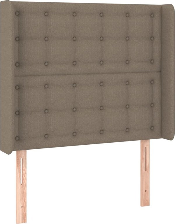 vidaXL Lozko kontynentalne me materacem, taupe, tkanina, 100x200 cm