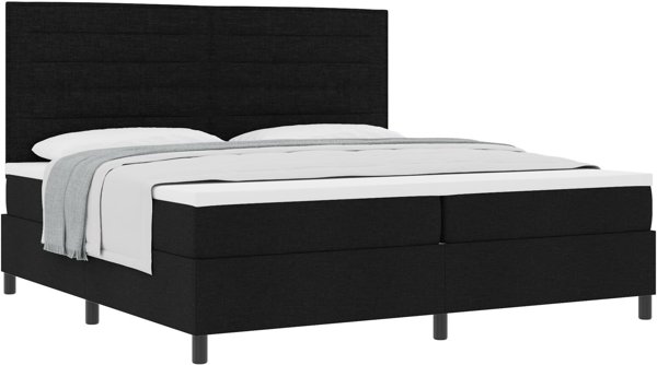 vidaXL Lozko kontynentalne z materacem czarne 200x200 cm tkanina