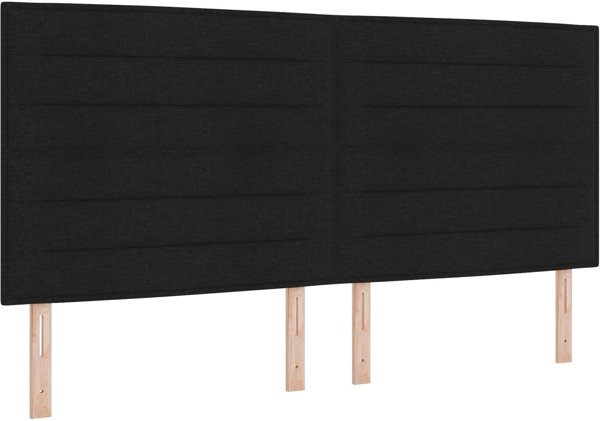 vidaXL Lozko kontynentalne z materacem czarne 200x200 cm tkanina