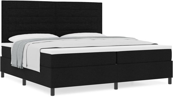 vidaXL Lozko kontynentalne z materacem czarne 200x200 cm tkanina