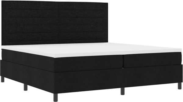 vidaXL Lozko kontynentalne z materacem czarne 200x200 cm tkanina