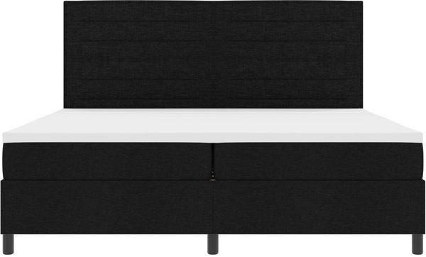 vidaXL Lozko kontynentalne z materacem czarne 200x200 cm tkanina
