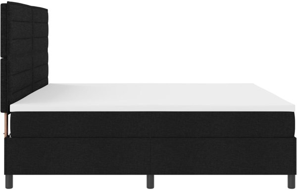vidaXL Lozko kontynentalne z materacem czarne 200x200 cm tkanina