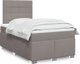 vidaXL Κρεβάτι Κοντινεντάλ με Στρώμα, Taupe, ύφασμα, 120x200 cm