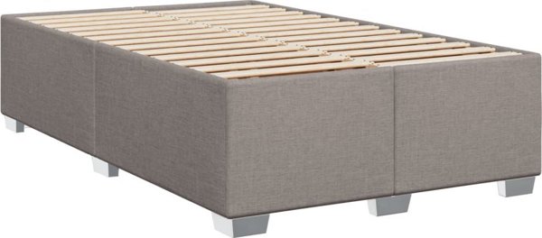 vidaXL Κρεβάτι Κοντινεντάλ με Στρώμα, Taupe, ύφασμα, 120x200 cm