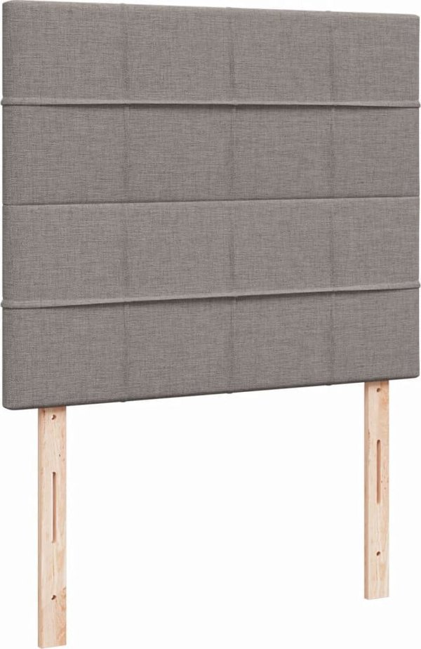 vidaXL Κρεβάτι Κοντινεντάλ με Στρώμα, Taupe, ύφασμα, 120x200 cm