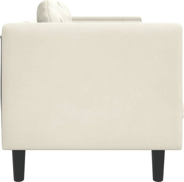 vidaXL Sofa 3-osobowa z poduszkami, kremowa, aksamit