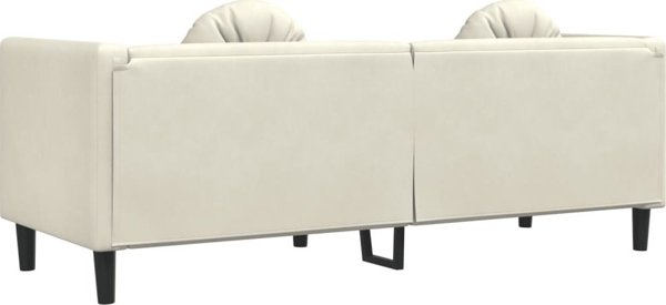 vidaXL Sofa 3-osobowa z poduszkami, kremowa, aksamit