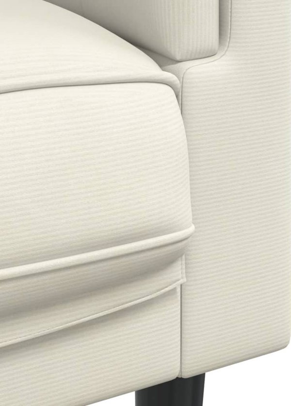 vidaXL Sofa 3-osobowa z poduszkami, kremowa, aksamit