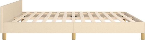 vidaXL Rama κρεβατιού με κεφαλάρι, κρεμ, 160x200 εκ., επενδεδυμένη με ύφασμα