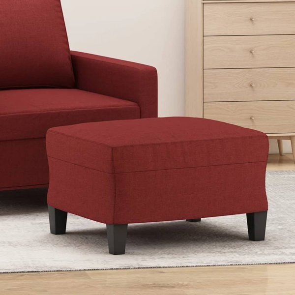 vidaXL υποπόδιο κόκκινο κρασί 60x50x41 cm με υφασμάτινη ταπετσαρία