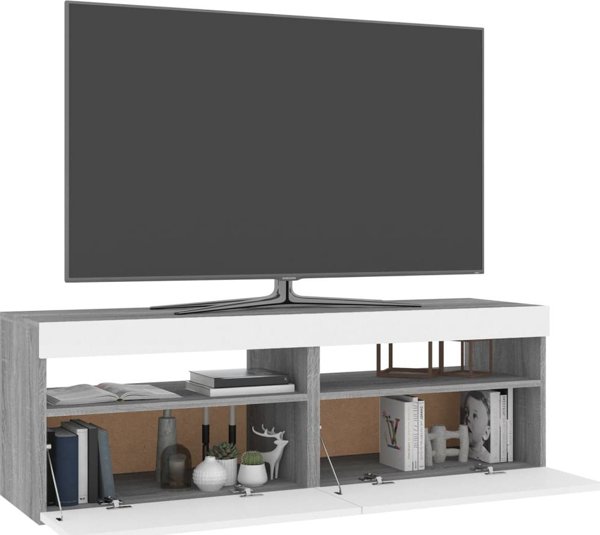 vidaXL Szafki TV με LED, σετ 2 τεμ., γκρι δρυς Sonoma, 60x35x40 εκ.