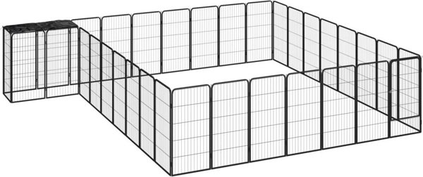 vidaXL vidaXL Kojec dla psa, 34 paneli, czarny, 50x100 cm, stal