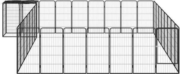 vidaXL vidaXL Kojec dla psa, 34 paneli, czarny, 50x100 cm, stal