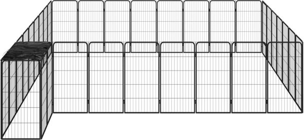 vidaXL vidaXL Kojec dla psa, 34 paneli, czarny, 50x100 cm, stal