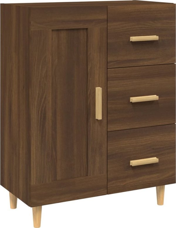 vidaXL Komoda, brazowy dab, 69,5x34x90 cm, material drewnopochodny