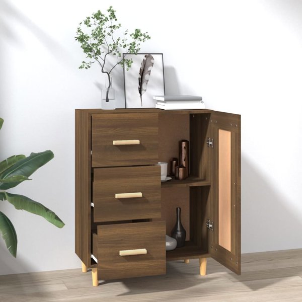 vidaXL Komoda, brazowy dab, 69,5x34x90 cm, material drewnopochodny
