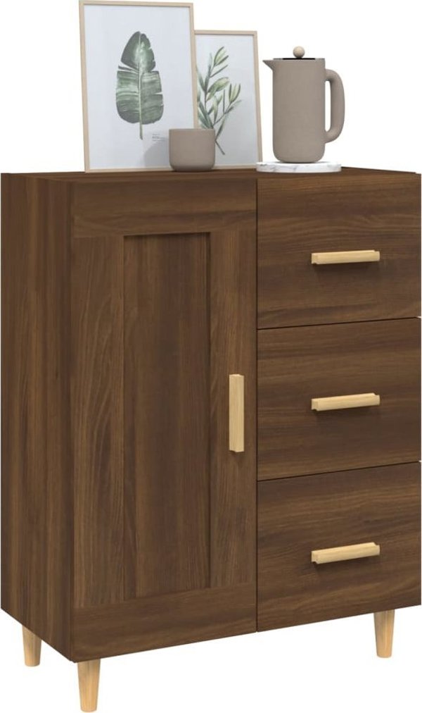 vidaXL Komoda, brazowy dab, 69,5x34x90 cm, material drewnopochodny