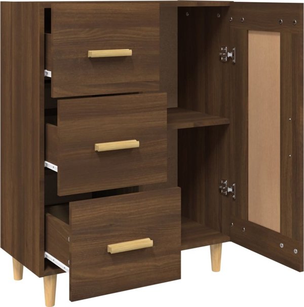 vidaXL Komoda, brazowy dab, 69,5x34x90 cm, material drewnopochodny