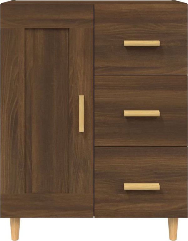 vidaXL Komoda, brazowy dab, 69,5x34x90 cm, material drewnopochodny
