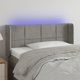 vidaXL Κεφαλάρι για κρεβάτι με LED, ανοιχτό γκρι, 93x16x78/88 εκ, βελούδο